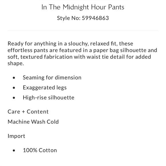 ꜰʀᴇᴇ ᴘᴇᴏᴘʟᴇ★ ⵊn The Midnight Hour Pants Size XL - Picture 4 of 5